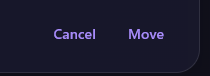 The Cancel and Move buttons in the bottom-right corner of the Move Conversation dialog.