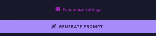 The Randomize Settings and GENERATE PROMPT buttons.