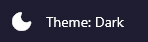 The theme item reading Theme: Dark, with a moon icon.