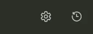 Close-up of the right side of the toolbar showing the settings and download history buttons.